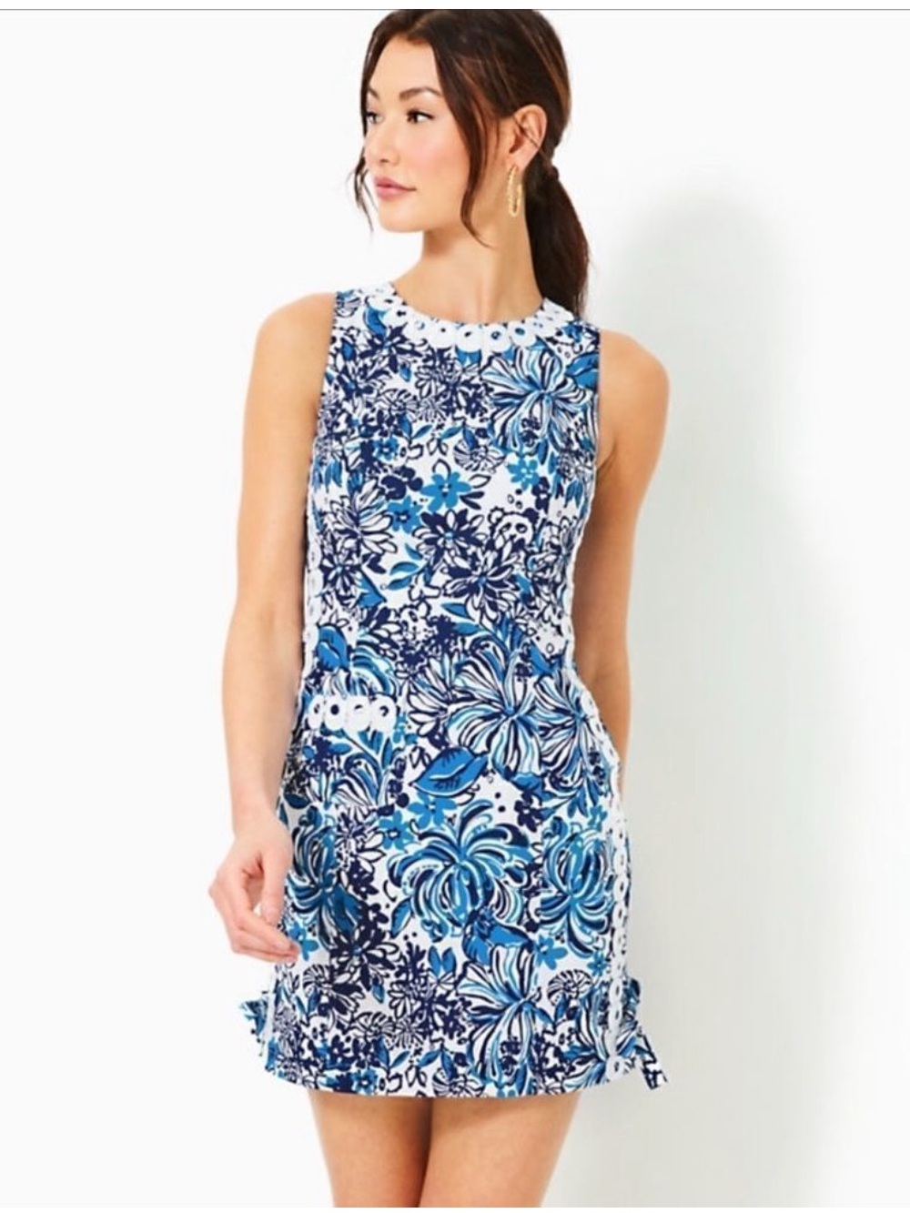 NWT Lilly Pulitzer Mila Stretch Shift Dress Low Tide Navy Pandarama